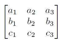 A 3x3 Matrix with brackets.